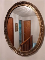 Oval Gold Wall Hanging Mirror 24"x30"