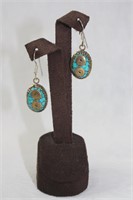 Vintage mosaic turquoise earrings