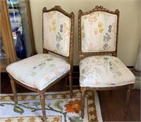 Two Carved Gilded Upholstered Chairs