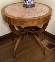 Round Weiman Pink Marble Top Table