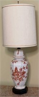 Red & White Ginger Jar Lamp