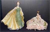 Pair Figurines Royal Doulton & Dresden