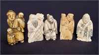 Five Figural Carved Japnaese Netsukes