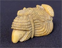 Ornately Carved Netsuke of Rat in Rope