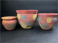 Set of 3 Handmade Ceramic Planters