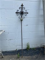 54 Inch Metal and Stone Garden Decor