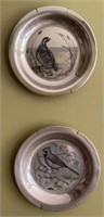 A Pair of Franklin Mint Sterling Bird Plates