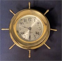 Brass  Seth Thomas Ships Wheel Clock