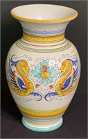 Italian Hand Painted Deruta Vase