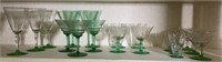 18 Pieces Misc Green Depression Glass