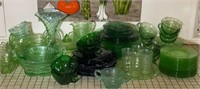 75 Pieces Green Uranium Depression Glass