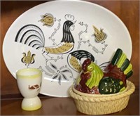 Three Piece Vintage Farm Rooster Lot
