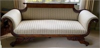 Intricately Carved Empire Sofa W/Claw Feet