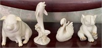 Three Lenox Figurines One Belleek Figure