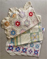 A Lot of Three Misc Well Worn Quilts