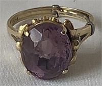 14kt Gold Amethyst Colored Stone Ring