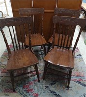 Vintage Press Back Wooden Chairs