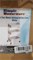 3 tier metal rolling utility cart