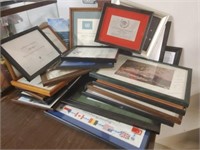 large lot of picture frames