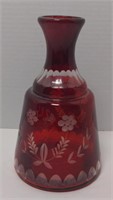 Moser Bohemian Pigeon Blood Cut to Clear Decanter
