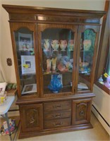 Wooden China Cabinet 75.5"h 50"w *contents not