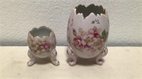 (2) Vintage Inarco Footed Egg Vases