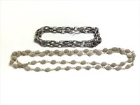 Pair of Heavy Sterling Link Bracelets 145 Grams