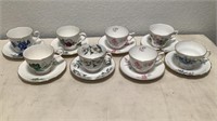 (8) Vintage Made In England Tea Cup & Saucer Sets