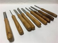 Set of 9 Buck Bros. Wood Lathe Tools