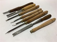 Lot of 8 Woodworking Lathe Tools