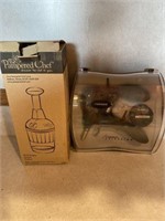 Pampered chef food chopper and rabbit corkscrew