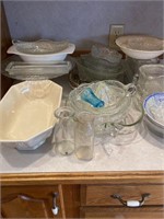Assorted glassware, refrigerator dishes,