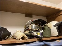 Motorcycle helmets, canteen, bags