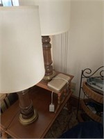 End table, pair of lamps, corner shelf, other