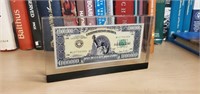 $100,000 Dollar Faux Bill in Lucite Stand