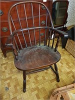 Antique Wood Highback Chair