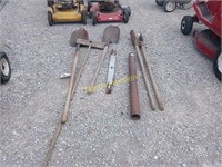 pile of garden tools