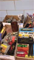 4 LARGE BOXES VARIOUS VINTAGE TOY TRAINS &
