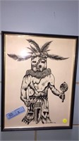 3 VARIOUS SIGNED NATIVE AMERICAN PAINTINGS/PRINTS