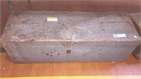 ANTIQUE PAINTED TOOL BOX & CONTENTS , ORIGINAL