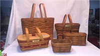 5 LONGABERGER BASKETS