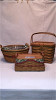 3 LONGABERGER BASKETS