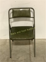Vintage green vinyl folding chair