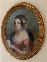 Antique Painting - French Portrait by "J Philippe"