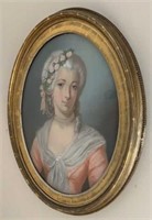 Antique French Portrait of a  Beautiful Woman