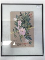 Framed Asian floral print