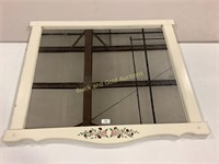 Large painted wall mirror with floral design