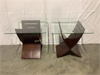 2 Glass top modern End Tables