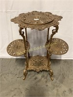 Golden metal plant stand