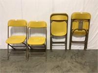 6 Samsonite yellow folding Chairs